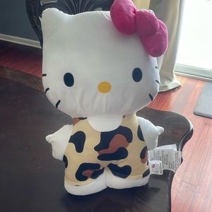 HELLO KITTY HELLO KITTY 18" CAMO w PINK BOW PLUSH DOLL Cheetah Sanrio